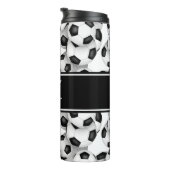 サッカーボール柄コーチギフトw名前をカスタムする タンブラー (回転右)