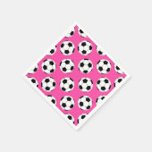 サッカーボール柄ピンク スタンダードカクテルナプキン (角)