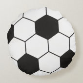 サッカーボール柄 幾何学模様プリント ラウンドクッション (裏面)