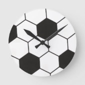サッカーボール柄 幾何学模様プリント ラウンド壁時計 (正面)