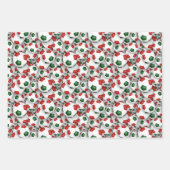サッカーボール模様クリスマスまたは任意の大事な行事 ラッピングペーパーシート (正面3)