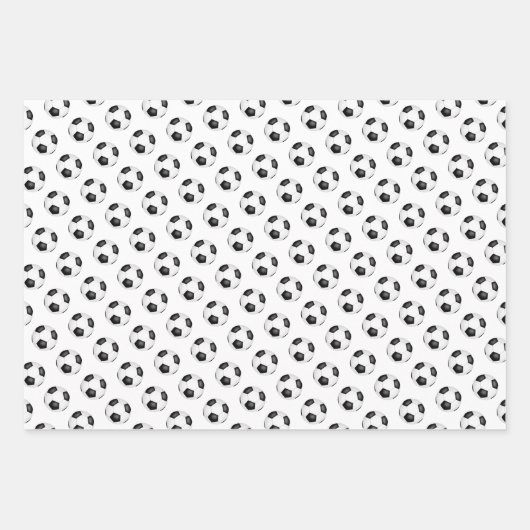 サッカーボール模様クリスマスまたは任意の大事な行事 ラッピングペーパーシート (正面2)