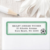 サッカーボール水色グリーン差出人住所 ラベル (インサイチュ)