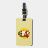 サッカーボール漫画の荷物タグを持つライオン ラゲッジタグ (正面縦)