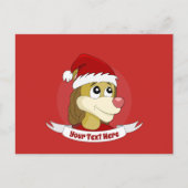 サッカーボール漫画はがきを持つライオン ポストカード (正面)