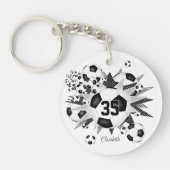 サッカーボール爆破ガールズチームのジャージー番号 キーホルダー (正面)