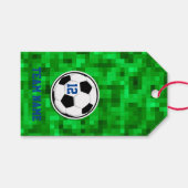 サッカーボール番号チーム名グリーングラスキッズ ギフトタグ (正面(横))