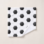 サッカーボール白い黒い緑のキッズデコール バスタオルセット (ウォッシュタオル)