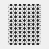 サッカーボール白黒カスタム フリースブランケット (正面)