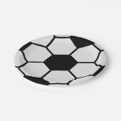 サッカーボール白黒カスタム ペーパープレート (アングル)