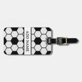 サッカーボール白黒カスタム ラゲッジタグ (正面横)