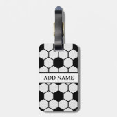 サッカーボール白黒カスタム ラゲッジタグ (裏面縦)