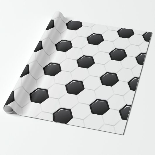 サッカーボール白黒スポーツチームギフト ラッピングペーパー (アンロールド)