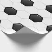 サッカーボール白黒スポーツチームギフト ラッピングペーパー (角)