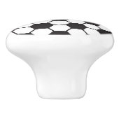 サッカーボール白黒スポーツパターン セラミックノブ (側面)