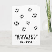 サッカーボール白黒男ハッピーバースデー カード (正面)