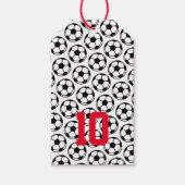 サッカーボール白黒番カスタムスポーツチーム ギフトタグ (正面)