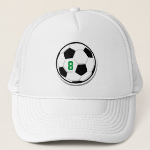 サッカーボール白黒緑カスタムサッカーチーム番号 キャップ