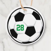 サッカーボール白黒緑チーム番号スポーツ フェイバータグ (正面)