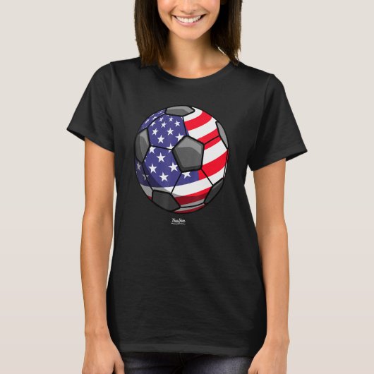 サッカーボール米国国旗 Tシャツ (正面)
