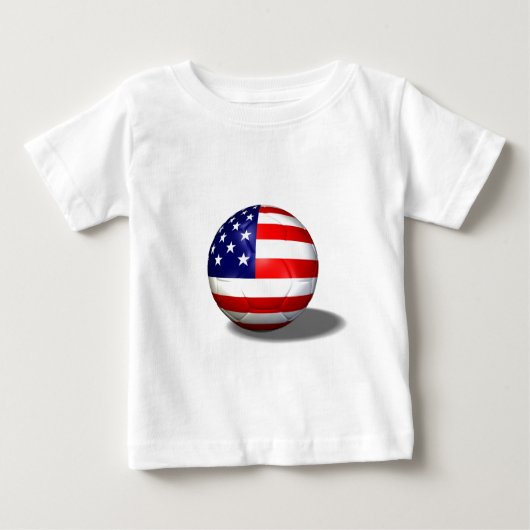サッカーボール米国 ベビーTシャツ (正面)