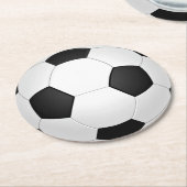 サッカーボール紙コースター ラウンドペーパーコースター (アングル)