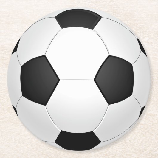 サッカーボール紙コースター ラウンドペーパーコースター (正面)