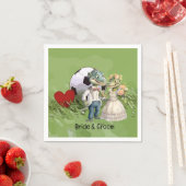 サッカーボール結婚をテーマにした スタンダードカクテルナプキン (インサイチュ)