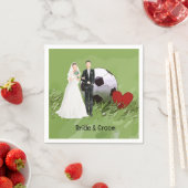 サッカーボール結婚をテーマにした スタンダードカクテルナプキン (インサイチュ)