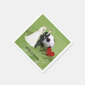 サッカーボール結婚をテーマにした スタンダードカクテルナプキン (角)