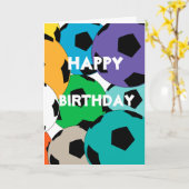 サッカーボール群，ハッピーバースデー カード (黄色い花)
