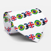 サッカーボール英国とブラジルがMUSEUMのザズレに旗を振る ネクタイ (ロール)