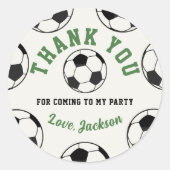 サッカーボール誕生日パーティクラシックーラウンドステッカー ラウンドシール (正面)