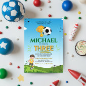 サッカーボール誕生日パーティーへの招待 招待状