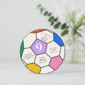 サッカーボール誕生日パーティーへの招待 案内状 (スタンド正面)