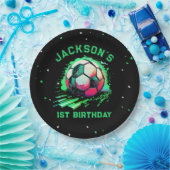 サッカーボール誕生日パーティー ペーパープレート (パーティー)