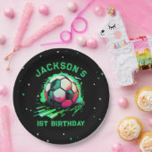 サッカーボール誕生日パーティー ペーパープレート (パーティー)