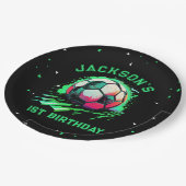 サッカーボール誕生日パーティー ペーパープレート (アングル)