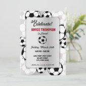 サッカーボール誕生日パーティー 招待状 (スタンド正面)