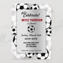 サッカーボール誕生日パーティー 招待状
