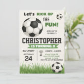 サッカーボール誕生日招待状 招待状 (スタンド正面)