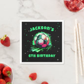 サッカーボール誕生日紙ナプキン スタンダードカクテルナプキン (インサイチュ)