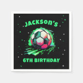 サッカーボール誕生日紙ナプキン スタンダードカクテルナプキン (正面)