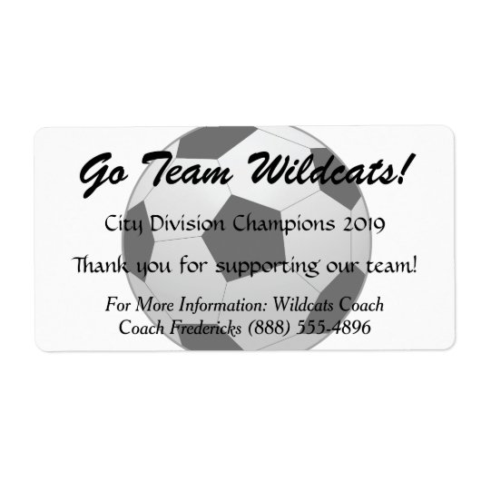 サッカーボール資金調達ボトル ラベル (正面)