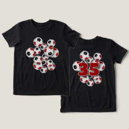 サッカーボール赤のグループのジャージー番号 トライブレンドTシャツ