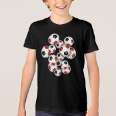 サッカーボール赤のグループのジャージー番号 トライブレンドTシャツ (正面)