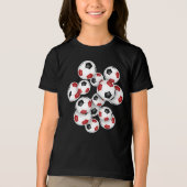 サッカーボール赤のグループのジャージー番号 トライブレンドTシャツ (正面)