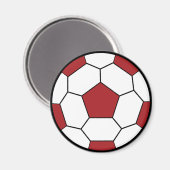 サッカーボール赤磁石 マグネット (正面/裏面)