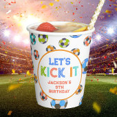 サッカーボール蹴ろうボーイズ誕生日 紙コップ
