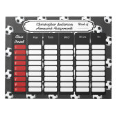 サッカーボール週間の宿題の割り当てメモ帳 ノートパッド (正面)